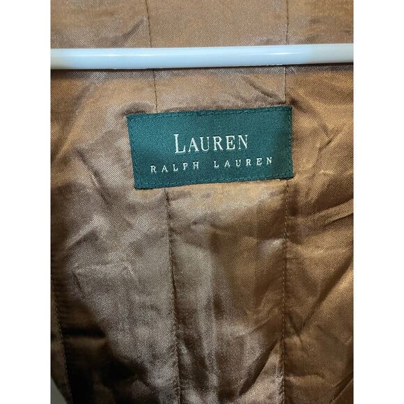 Polo Ralph Lauren Trench Coat Brown Collar Vintage 90s XL Peaky Blinders Retro - Picture 2 of 5